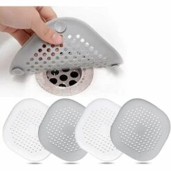 ENJOY 4 Pcs Protection De Drain De Silicone, Filtre Evier De Cuisine Avec Ventouse, Filtre De Couverture De Drain De Baignoire, Filtre D'éVier De Cuisine Et Salle De Bain.