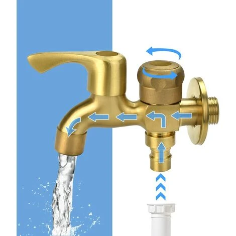 OCXIN Robinet Double Sortie 1/2 Pouce Robinet De Jardin 2 Raccords En Laiton Robinet Double Robinet Machine à Laver Robinet Extérieur Pour Jardin, Machine à Laver, Baril De Pluie 3 OCXIN Robinet Double Sortie 1/2 Pouce Robinet De Jardin 2 Raccords En Laiton Robinet Double Robinet Machine à Laver Robinet Extérieur Pour Jardin, Machine à Laver, Baril De Pluie