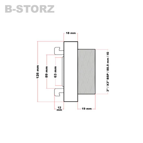 WILTEC Accouplement Storz B/75mm Avec Filetage Mâle 3" (87,45 Mm), Raccord Pompier 5 WILTEC Accouplement Storz B/75mm Avec Filetage Mâle 3" (87,45 Mm), Raccord Pompier – Image 3